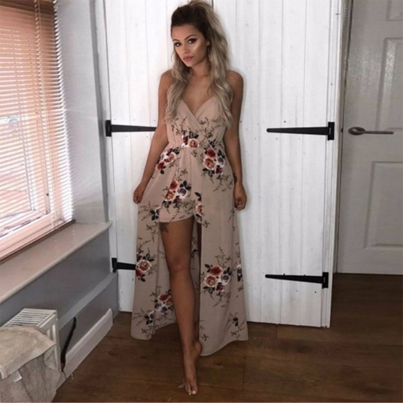 Last one! Floral Maxi Romper - Picture 3 of 4